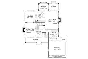 Floor Plan - Main Floor for Country House Plan #929-424 - 4 bed, 2.5 bath