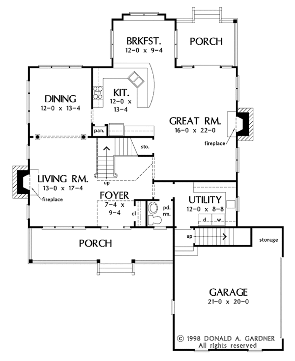 Country Floor Plan - Main Floor Plan #929-424