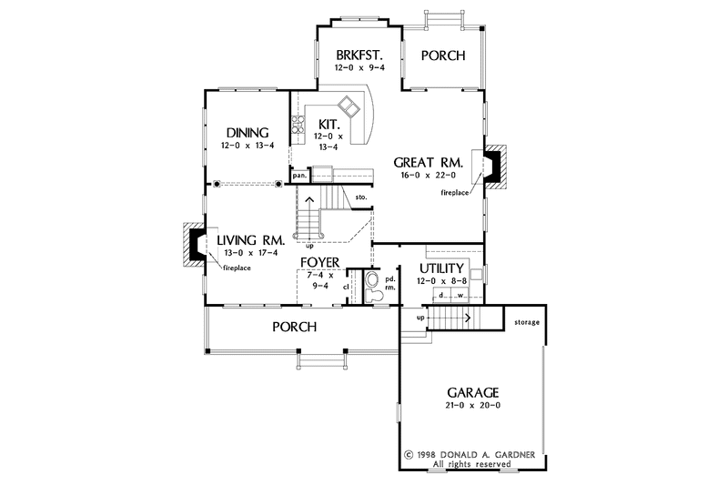 Dream House Plan - Floor Plan - Main Floor for Country House Plan #929-424 - 4 bed, 2.5 bath