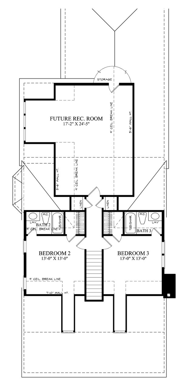 House Blueprint - Cottage Floor Plan - Upper Floor Plan #137-416