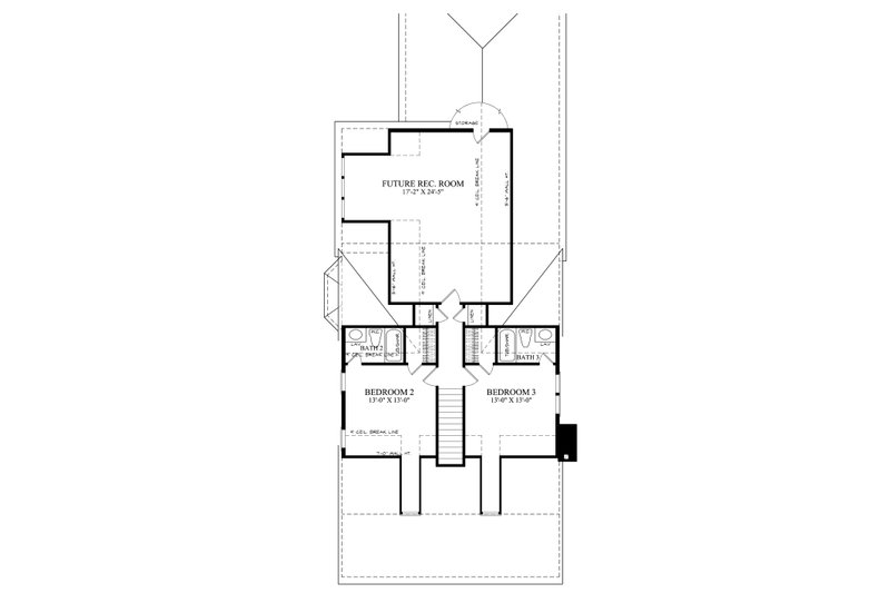 House Blueprint - Floor Plan - Upper Floor for Cottage House Plan #137-416 - 3 bed, 3.5 bath