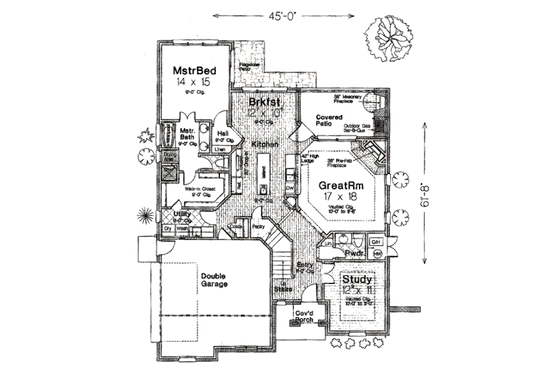 Floor Plan - Main Floor for European House Plan #310-675 - 3 bed, 2.5 bath
