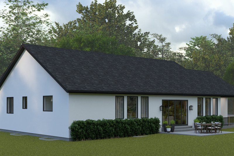 House Blueprint - Exterior - Rear Elevation for European House Plan #1060-443 - 3 bed, 2 bath