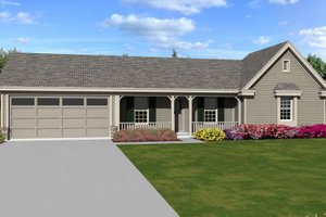 Ranch Exterior - Front Elevation Plan #81-13863