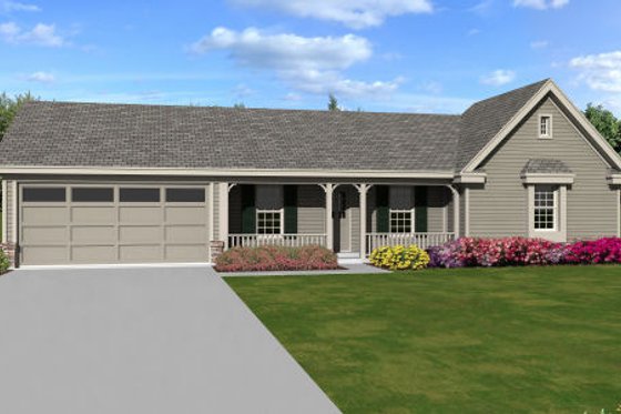 Exterior - Front Elevation for Ranch House Plan #81-13863 - 3 bed, 2 bath