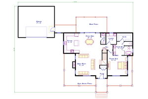 Floor Plan - Main Floor for Farmhouse House Plan #1115-16 - 4 bed, 3.5 bath