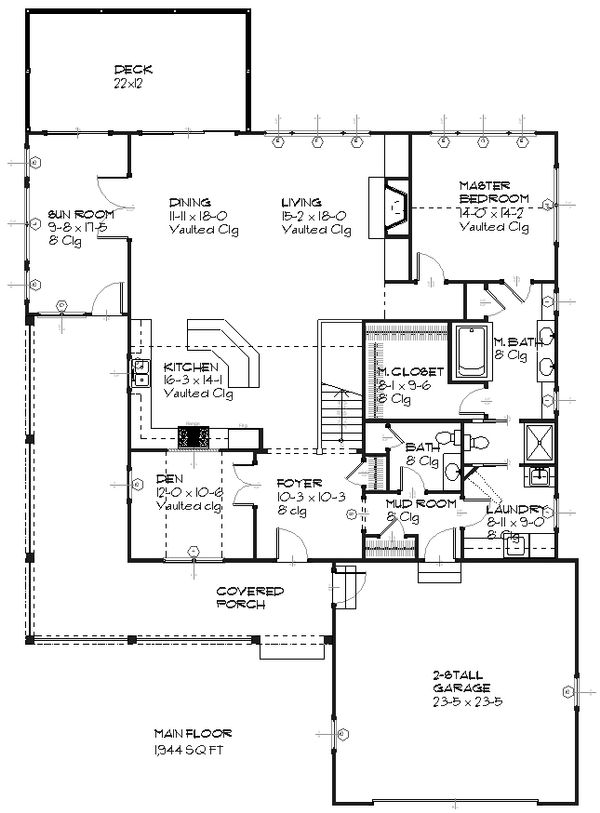 Farmhouse Floor Plan - Main Floor Plan #901-39