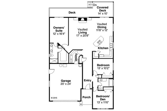 Floor Plan - Main Floor for Traditional House Plan #124-1007 - 3 bed, 2 bath