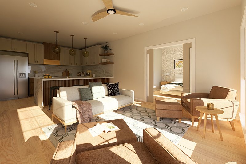 Dream House Plan - Interior - Family Room 1 for Ranch House Plan #126-246 - 2 bed, 2 bath