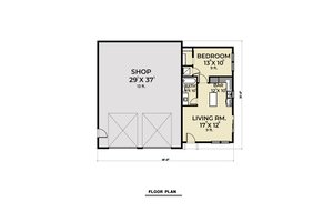 Floor Plan - Main Floor for Barndominium House Plan #1070-120 - 1 bed, 1 bath