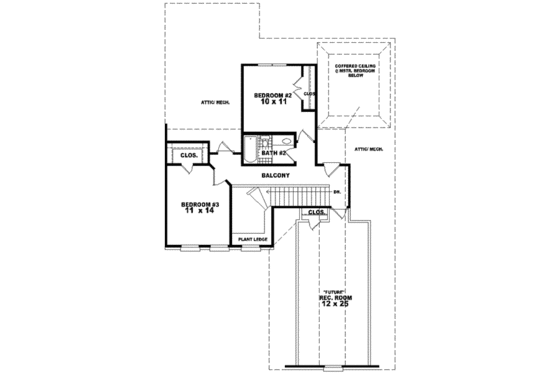 Floor Plan - Upper Floor for Colonial House Plan #81-499 - 3 bed, 2.5 bath