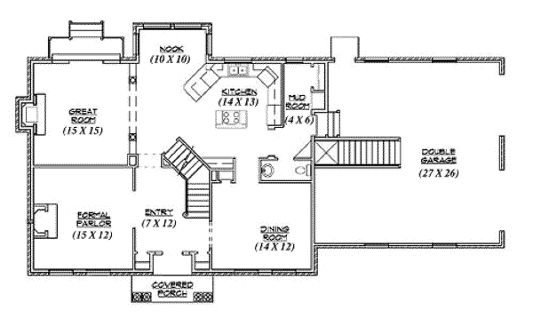Home Plan - European Floor Plan - Main Floor Plan #5-192