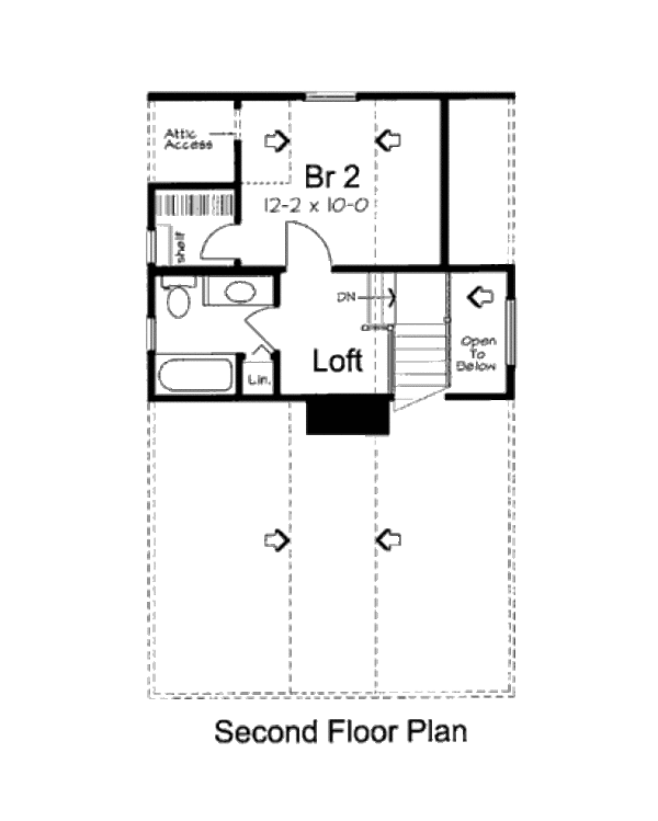 Cottage Floor Plan - Upper Floor Plan #312-619