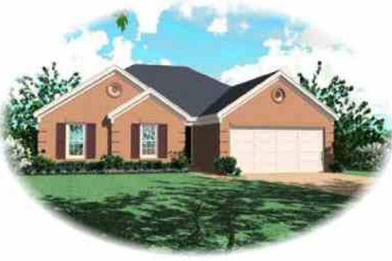 Exterior - Front Elevation for European House Plan #81-180 - 3 bed, 2 bath