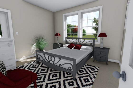 Interior - Master Bedroom for Ranch House Plan #1060-28 - 2 bed, 2 bath