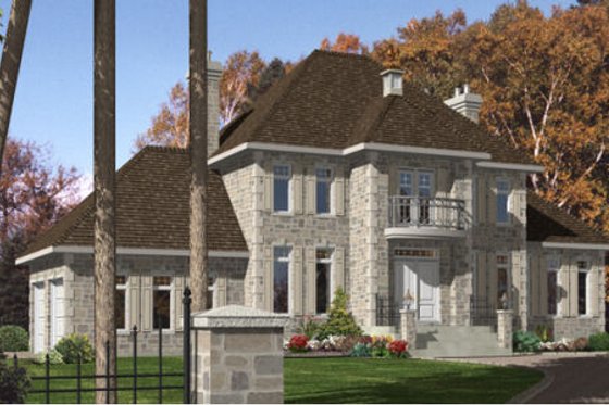 Exterior - Front Elevation for European House Plan #138-315 - 3 bed, 1.5 bath