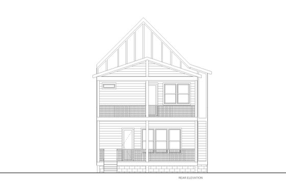 Exterior - Rear Elevation 2 for Bungalow House Plan #1085-3 - 3 bed, 2.5 bath