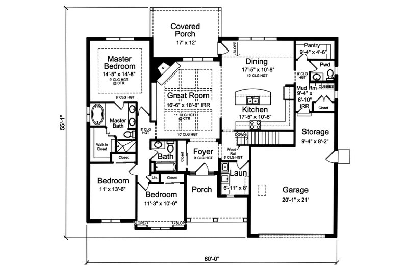 Home Plan - Floor Plan - Main Floor for Ranch House Plan #46-902 - 3 bed, 2.5 bath