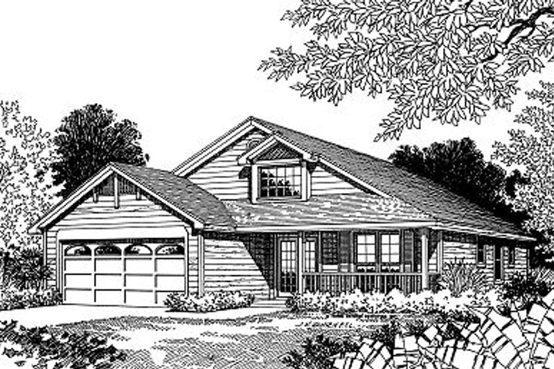 Cottage Style House Plan - 3 Beds 2 Baths 1571 Sq/Ft Plan #417-133
