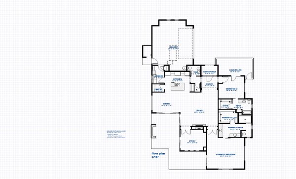House Plan Design - Floor Plan - Main Floor for Country House Plan #1126-10 - 3 bed, 2.5 bath
