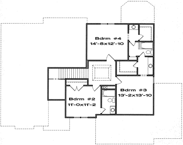 European Floor Plan - Upper Floor Plan #6-200