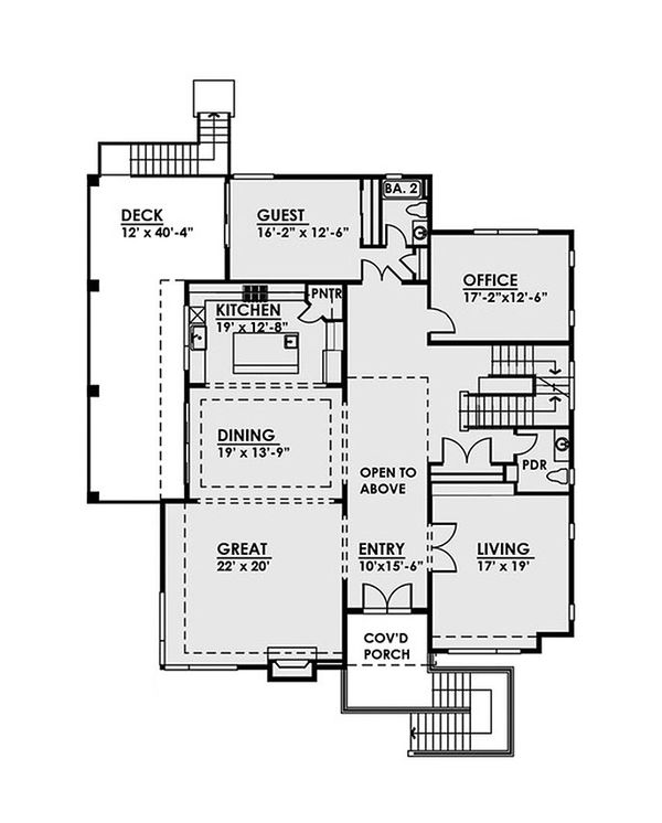Home Plan - Contemporary Floor Plan - Main Floor Plan #1066-37