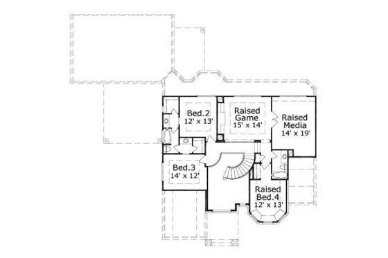 Floor Plan - Upper Floor for Traditional House Plan #411-162 - 4 bed, 3.5 bath