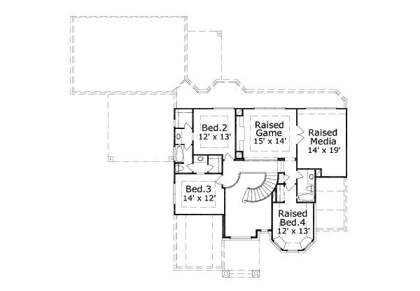 Traditional Floor Plan - Upper Floor Plan #411-162
