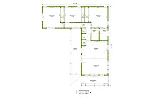 Floor Plan - Main Floor for Adobe / Southwestern House Plan #1106-106 - 3 bed, 2 bath