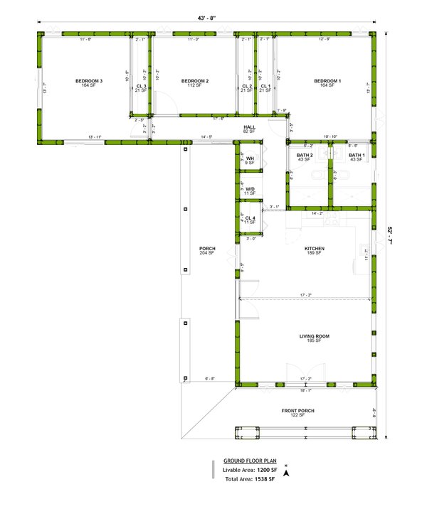 Adobe / Southwestern Floor Plan - Main Floor Plan #1106-106