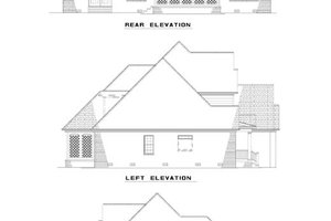 Exterior - Rear Elevation for Traditional House Plan #17-2879 - 3 bed, 2.5 bath