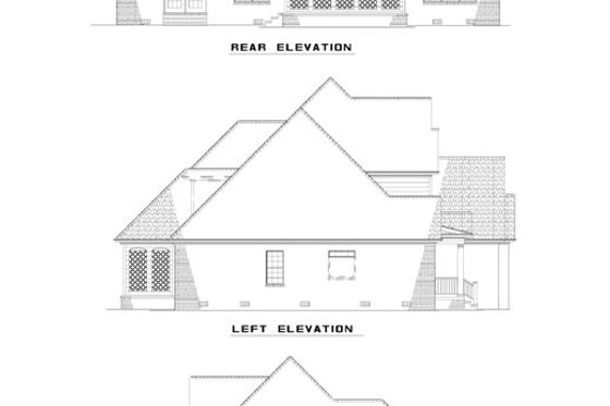 Exterior - Rear Elevation for Traditional House Plan #17-2879 - 3 bed, 2.5 bath