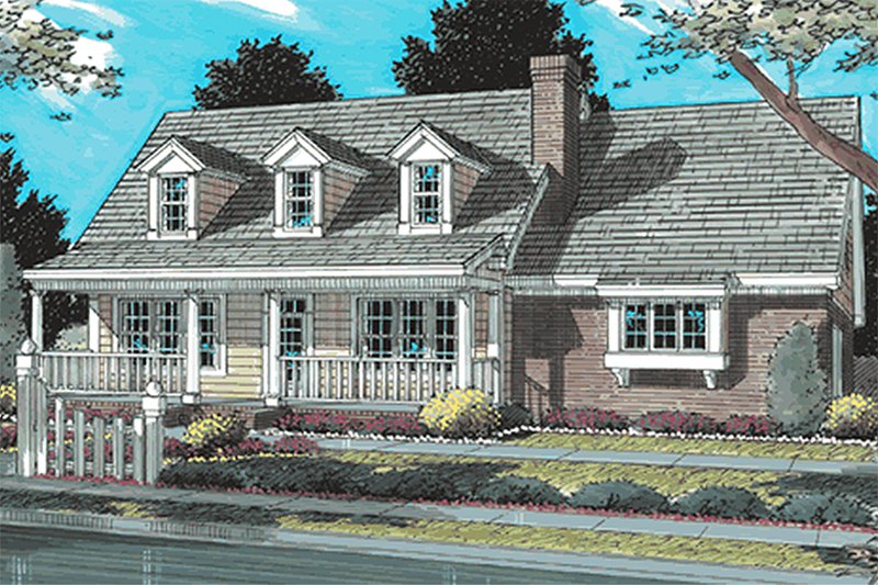 Home Plan - Traditional style home, elevation
