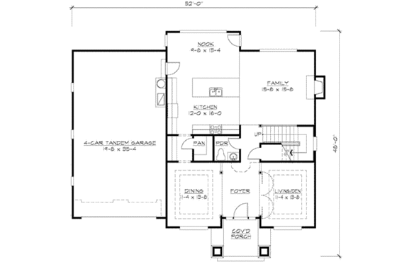 Floor Plan - Main Floor for Traditional House Plan #132-139 - 4 bed, 2.5 bath