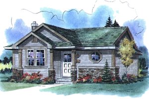 Cottage Exterior - Front Elevation Plan #18-1049