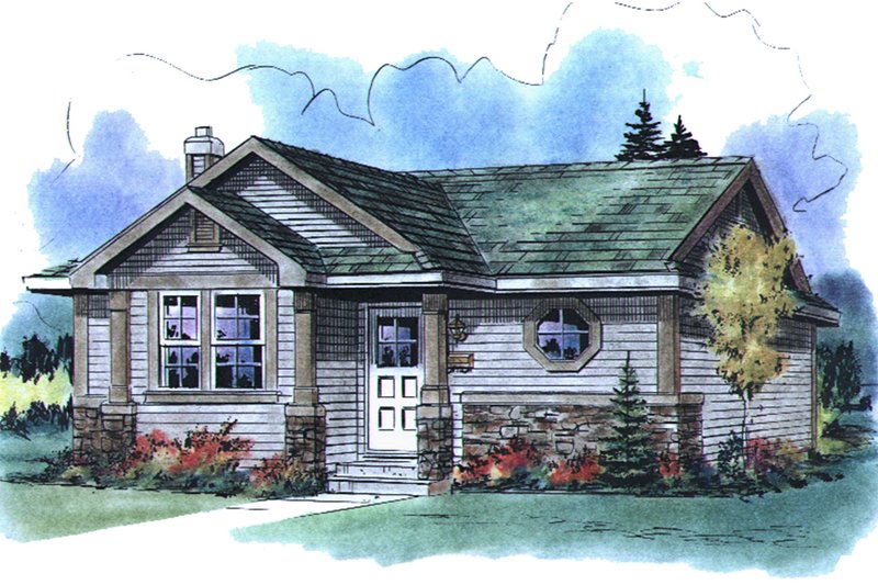 Cottage Style House Plan - 1 Beds 1 Baths 574 Sq/Ft Plan #18-1049