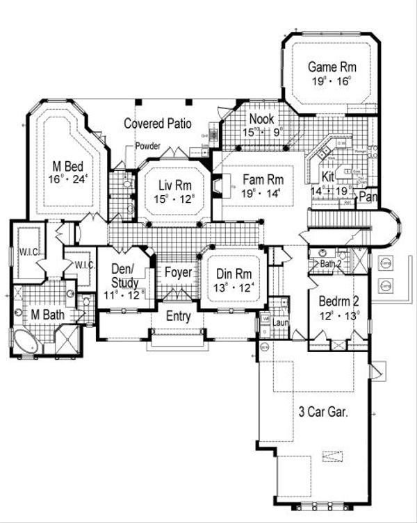 House Plan Design - European Floor Plan - Main Floor Plan #417-436