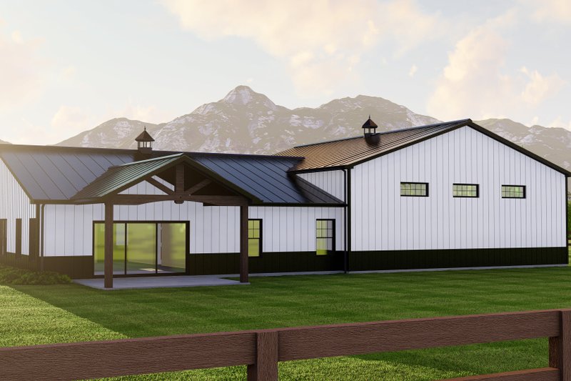 Dream House Plan - Exterior - Rear Elevation for Barndominium House Plan #1064-192 - 2 bed, 2 bath