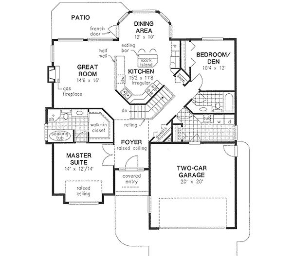 House Blueprint - Traditional Floor Plan - Main Floor Plan #18-1006