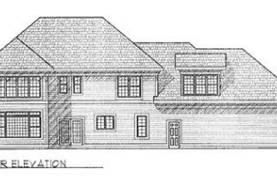Exterior - Rear Elevation for Traditional House Plan #70-461 - 4 bed, 2.5 bath