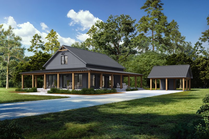 House Design - Exterior - Front Elevation 4 for Barndominium House Plan #430-359 - 2 bed, 2 bath