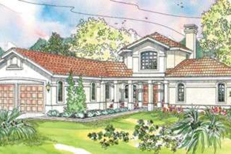 Dream House Plan - Mediterranean Exterior - Front Elevation Plan #124-572