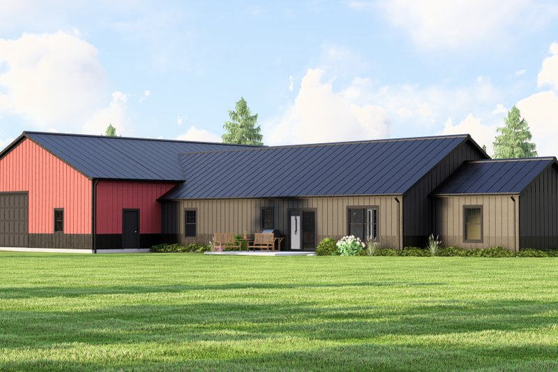 Architectural House Design - Exterior - Rear Elevation for Farmhouse House Plan #1064-117 - 3 bed, 2 bath
