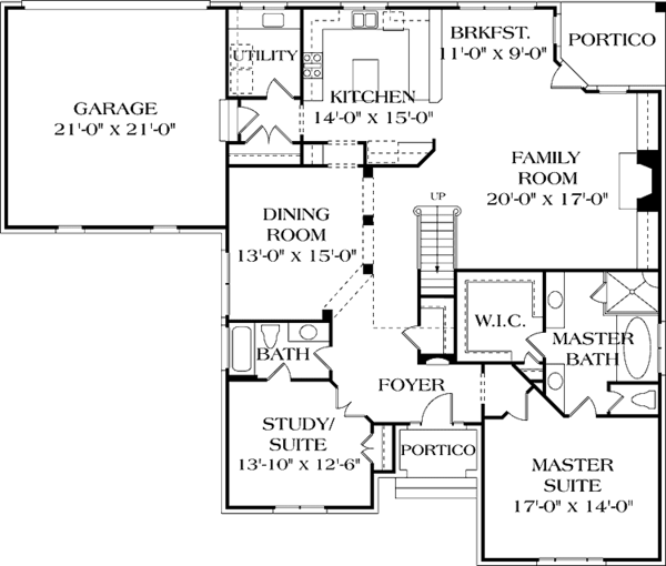 Architectural House Design - Country Floor Plan - Main Floor Plan #453-393