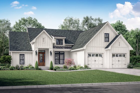Exterior - Front Elevation 3 for Farmhouse House Plan #430-281 - 3 bed, 2.5 bath
