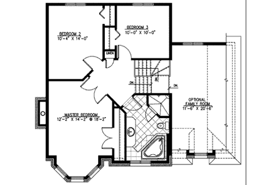 Floor Plan - Upper Floor for European House Plan #138-228 - 3 bed, 1.5 bath