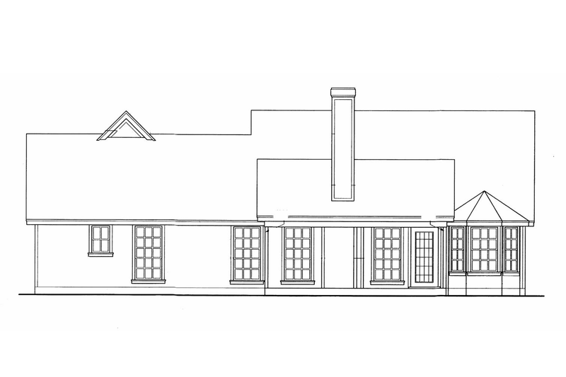 Architectural House Design - Exterior - Rear Elevation for Country House Plan #42-584 - 3 bed, 2 bath