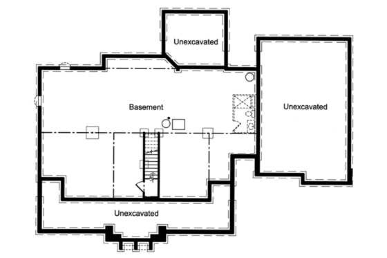 Floor Plan - Lower Floor for Colonial House Plan #46-864 - 4 bed, 2.5 bath