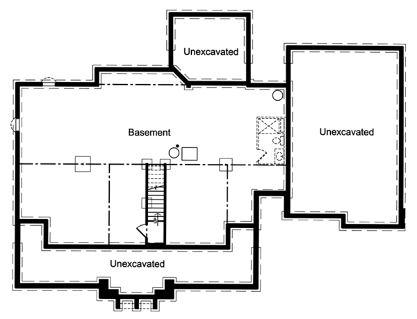 Architectural House Design - Colonial Floor Plan - Lower Floor Plan #46-864