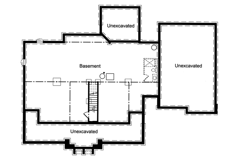 Dream House Plan - Floor Plan - Lower Floor for Colonial House Plan #46-864 - 4 bed, 2.5 bath